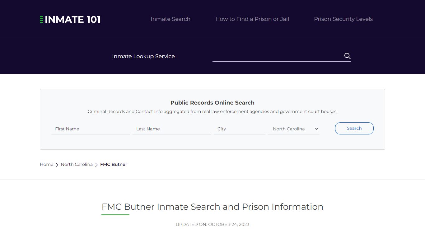 FMC Butner Inmate Search | Lookup | Roster